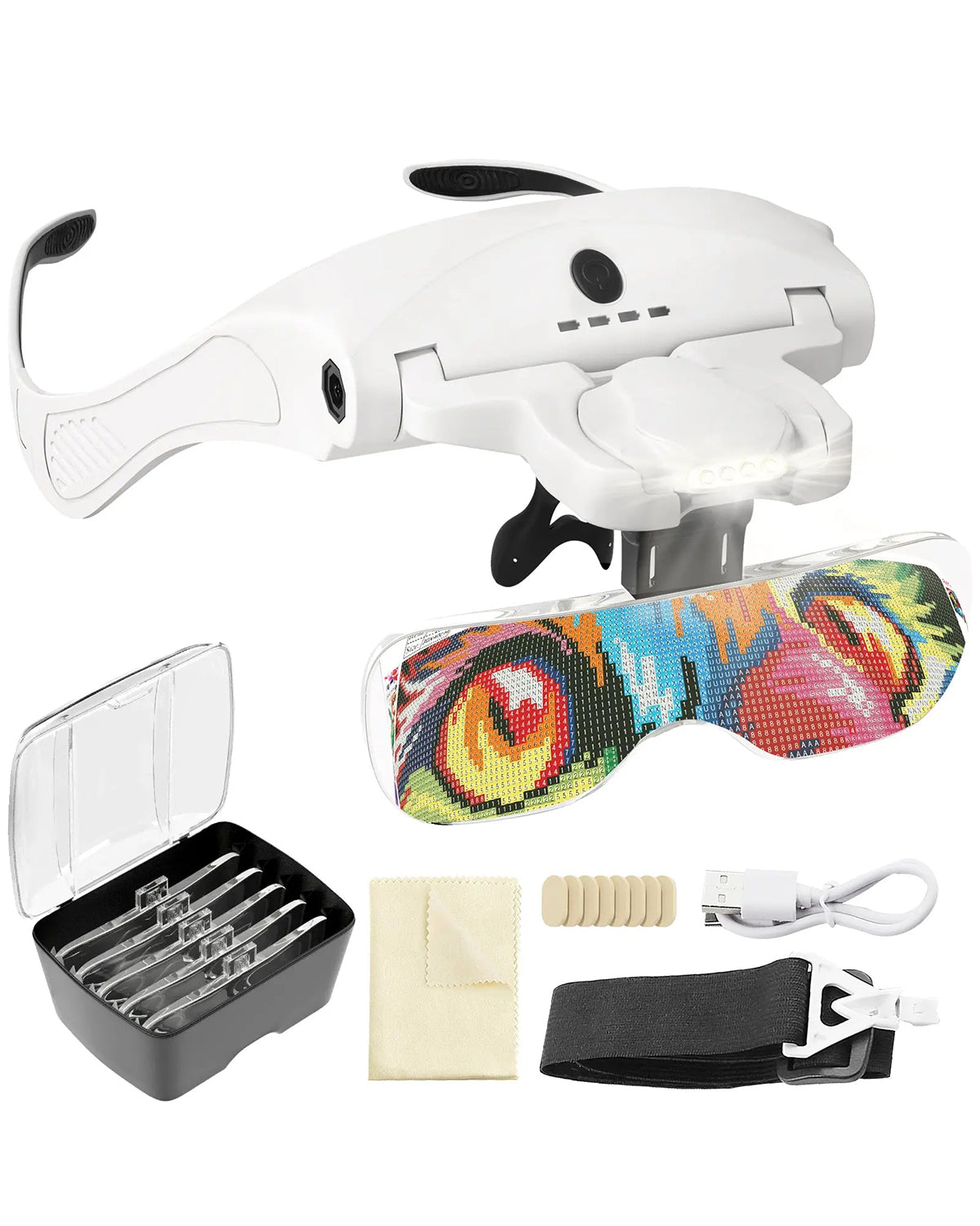 Artesania - Hands Free Magnifier Glasses w/ 2 LED Lights – Jix Hobbies