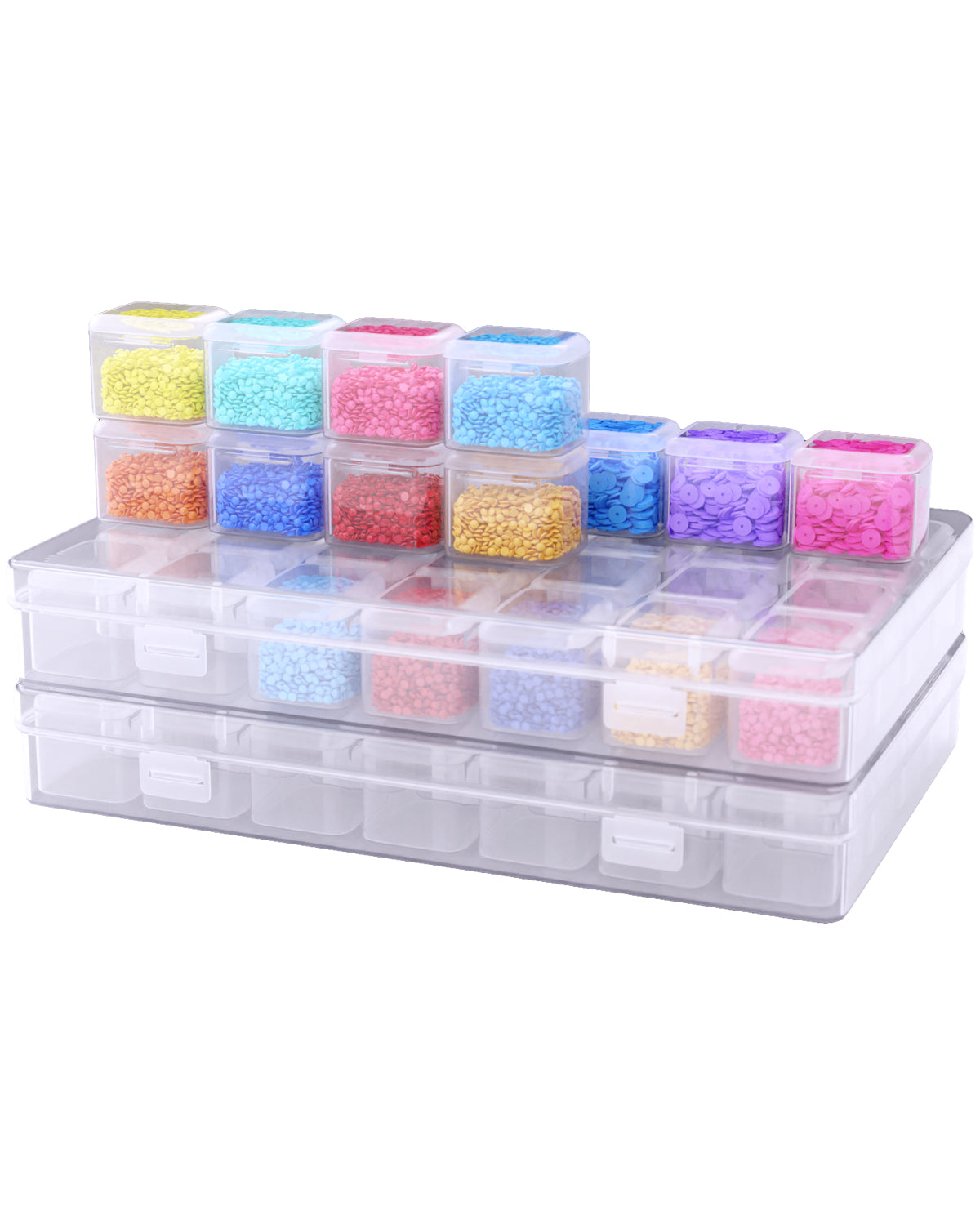1 Pack 28 Grids Diamond Painting Box Plastic Jewelry Organizer