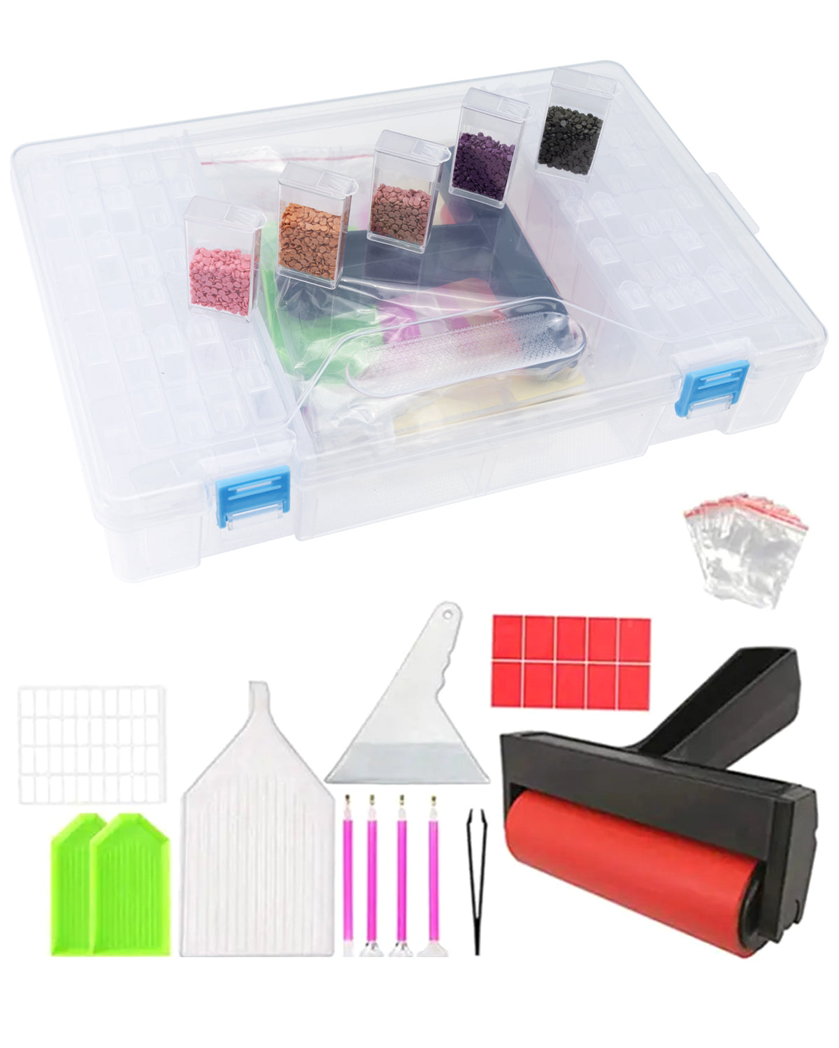 ARTDOT - Cajas de almacenamiento con 120 frascos para accesorios y  herramientas para pintura con diamantes 5D
