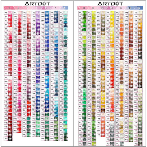 DMC Diamond Painting Color Chart Matching Colors and Codes| ARTDOT®