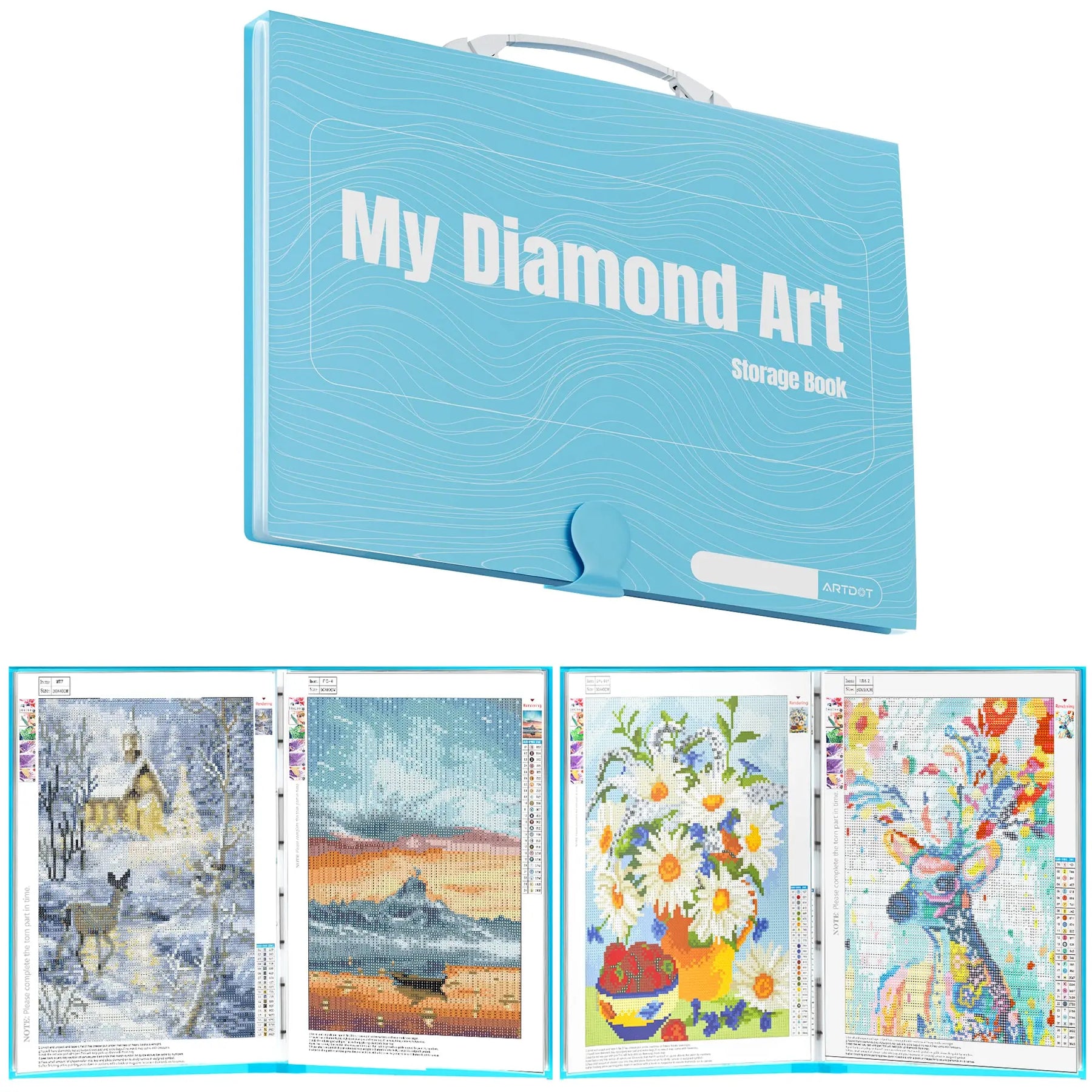 Sparkly Selections Black Diamond Painting Kit Storage Folder Book, 16.5 x  23.4
