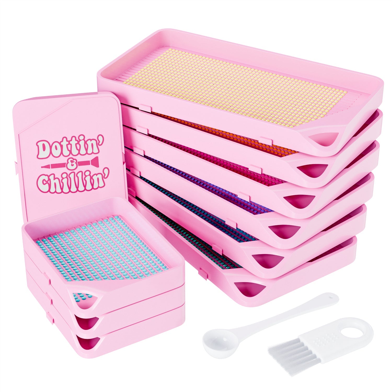 Diamond Painting Trays Kit - 10 pink pieces