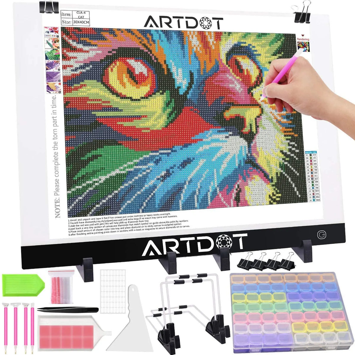 ARTDOT Color Card for Diamond Painting Kits 5D Diamond Art Reference Tools  with DMC Number Matching 445 Colors Diamond Painting Accessories