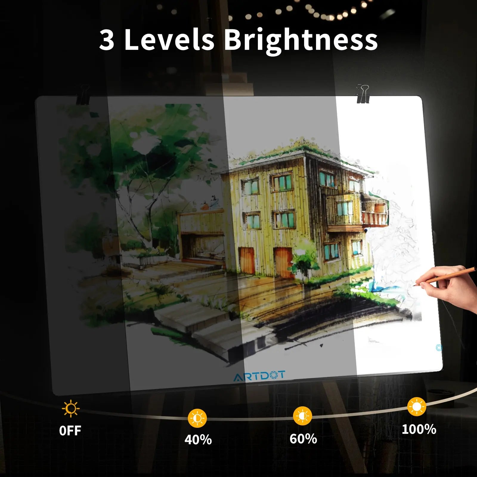  A4 LED Light Pad for Diamond Painting, USB Powered 3 Levels  Adjustable Brightness Light Board Kits with Detachable Stand and Clips (A4  LED Light Pad Kits F)