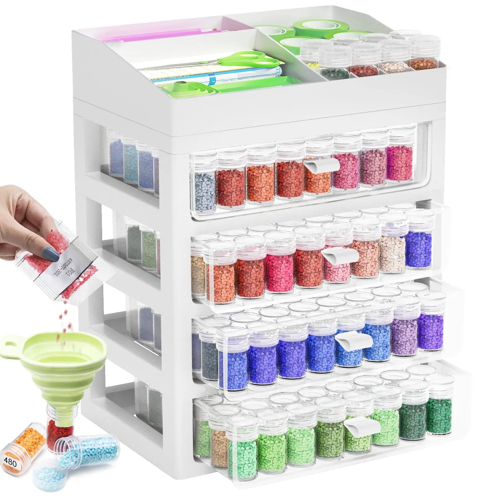  ARTDOT Diamond Painting Storage Boxes, 120 Slots Bead Storage  with 5D Diamond Art Accessories and Tools Kit : Arts, Crafts & Sewing
