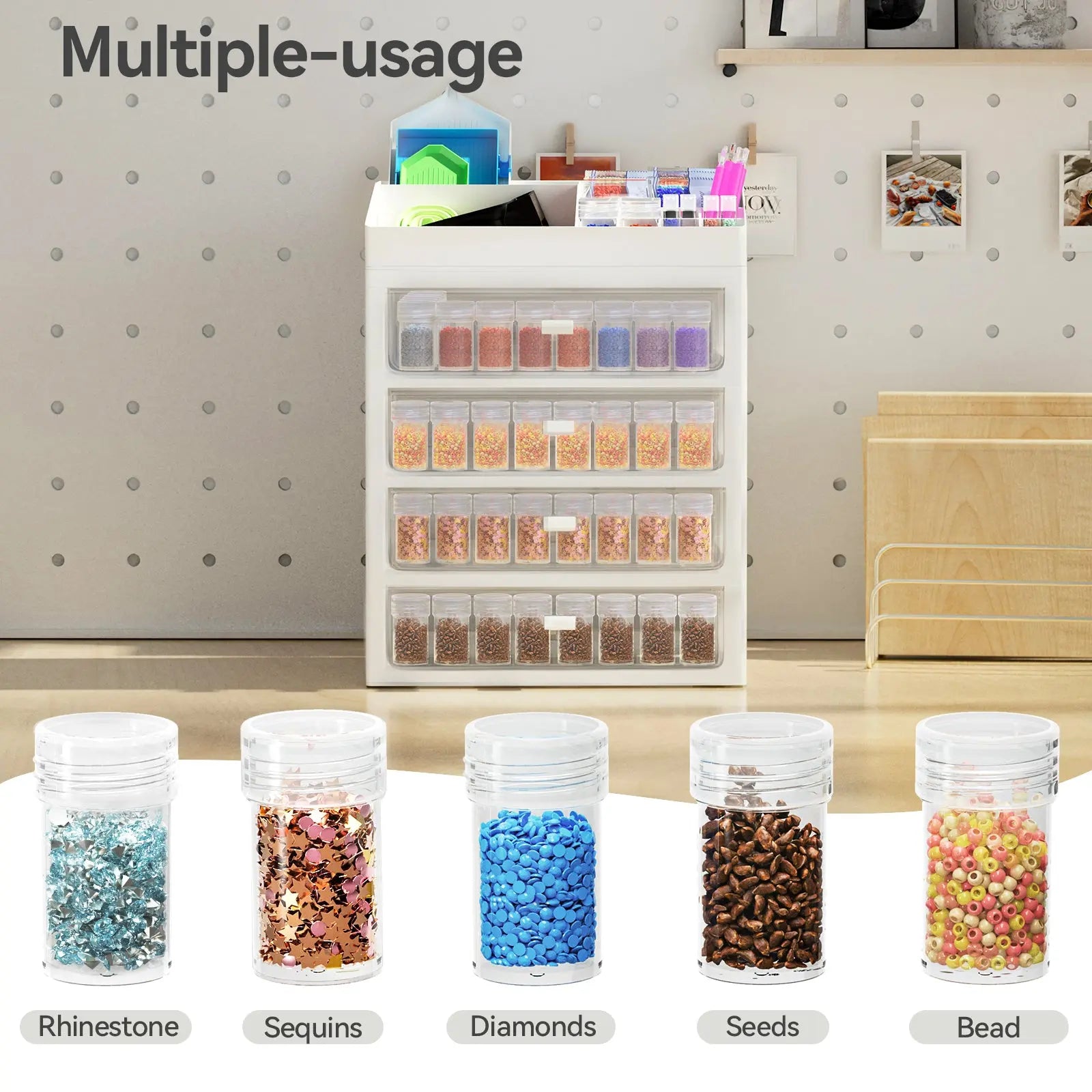 UOONY 280 Slots Diamond Painting Storage containers Diamond Accessories and  Tools Boxes Bead Organizer 28 grids 10Pcs with 400Pc