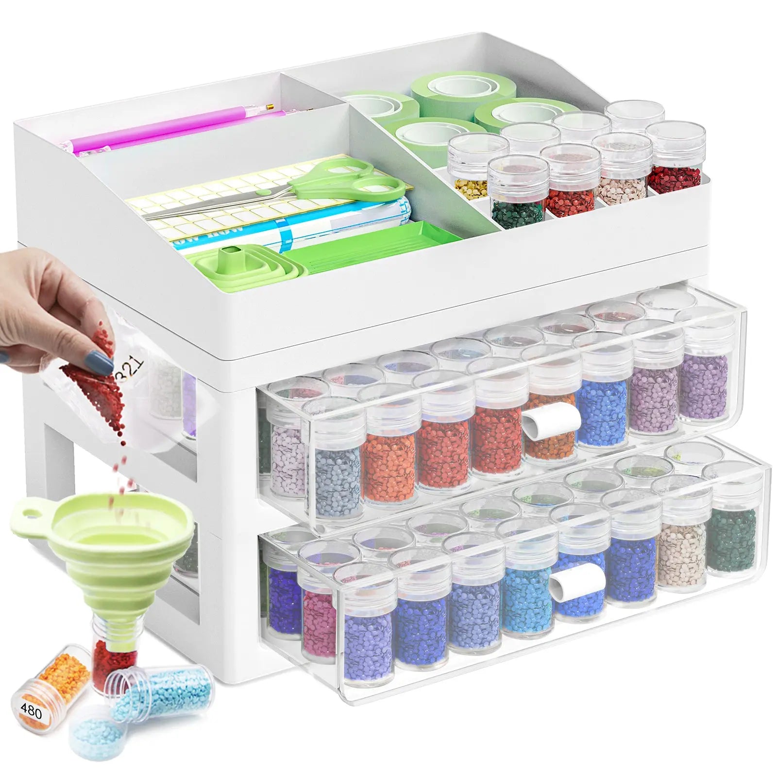 ARTDOT Diamond Painting Storage Containers, 30 Slots Diamond Painting  Accessories Shockproof Jars for Jewelry Beads Rings Charms Glitter  Rhinestones in 2023