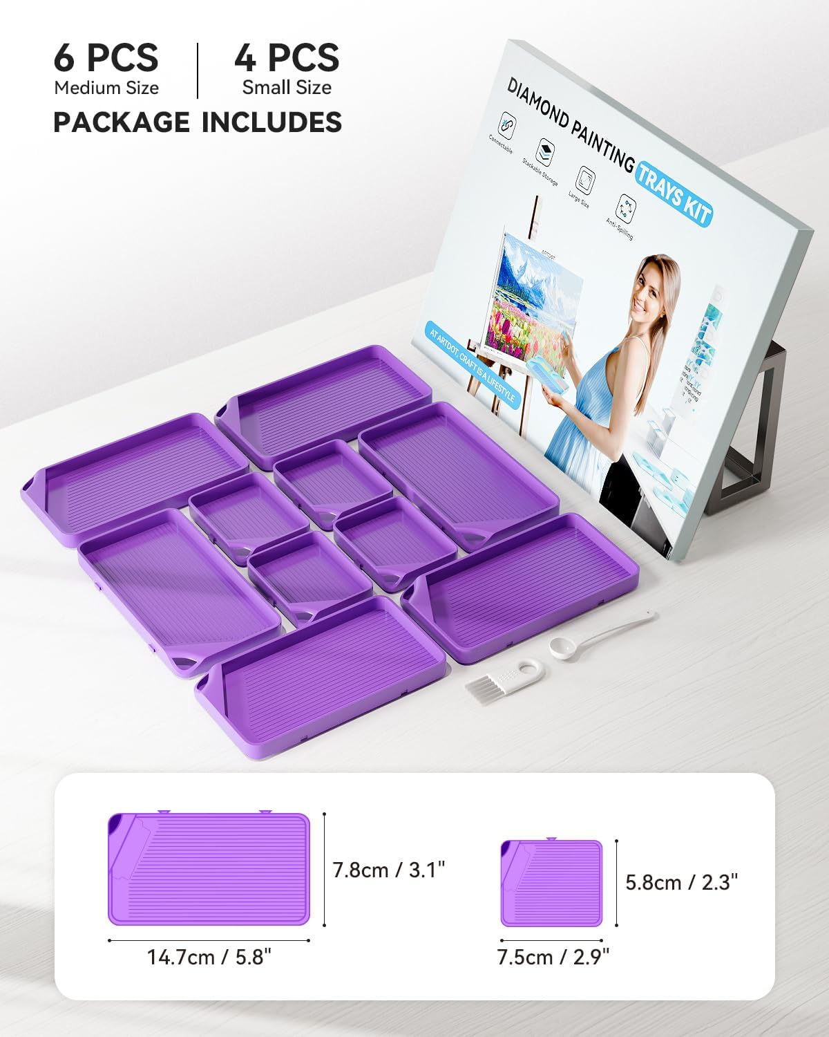 Purple Diamond Painting Trays Kit