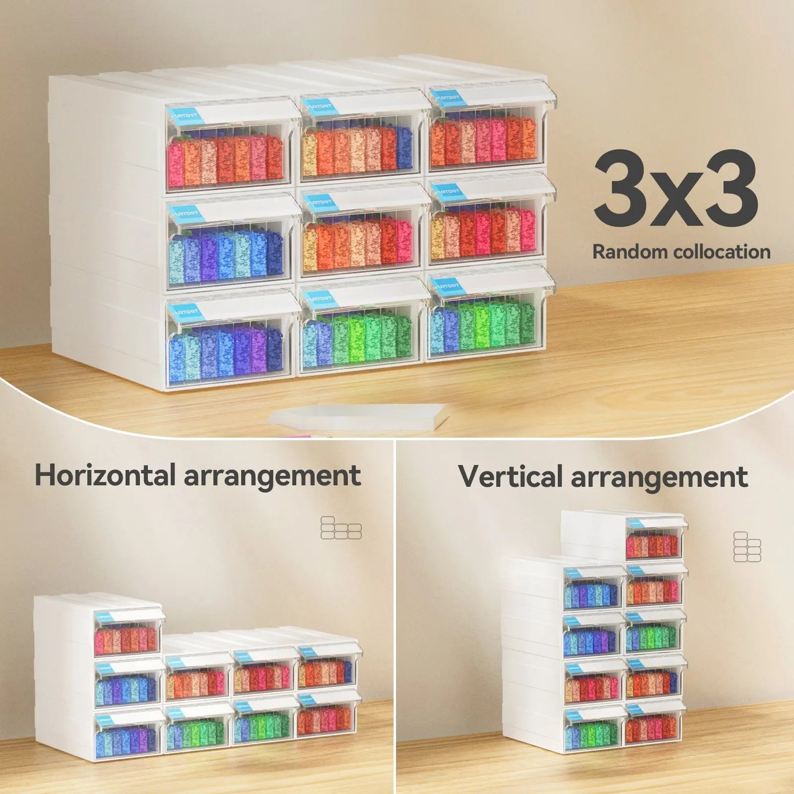 Square Stackable Storage Containers for Diamond Art [ALD]