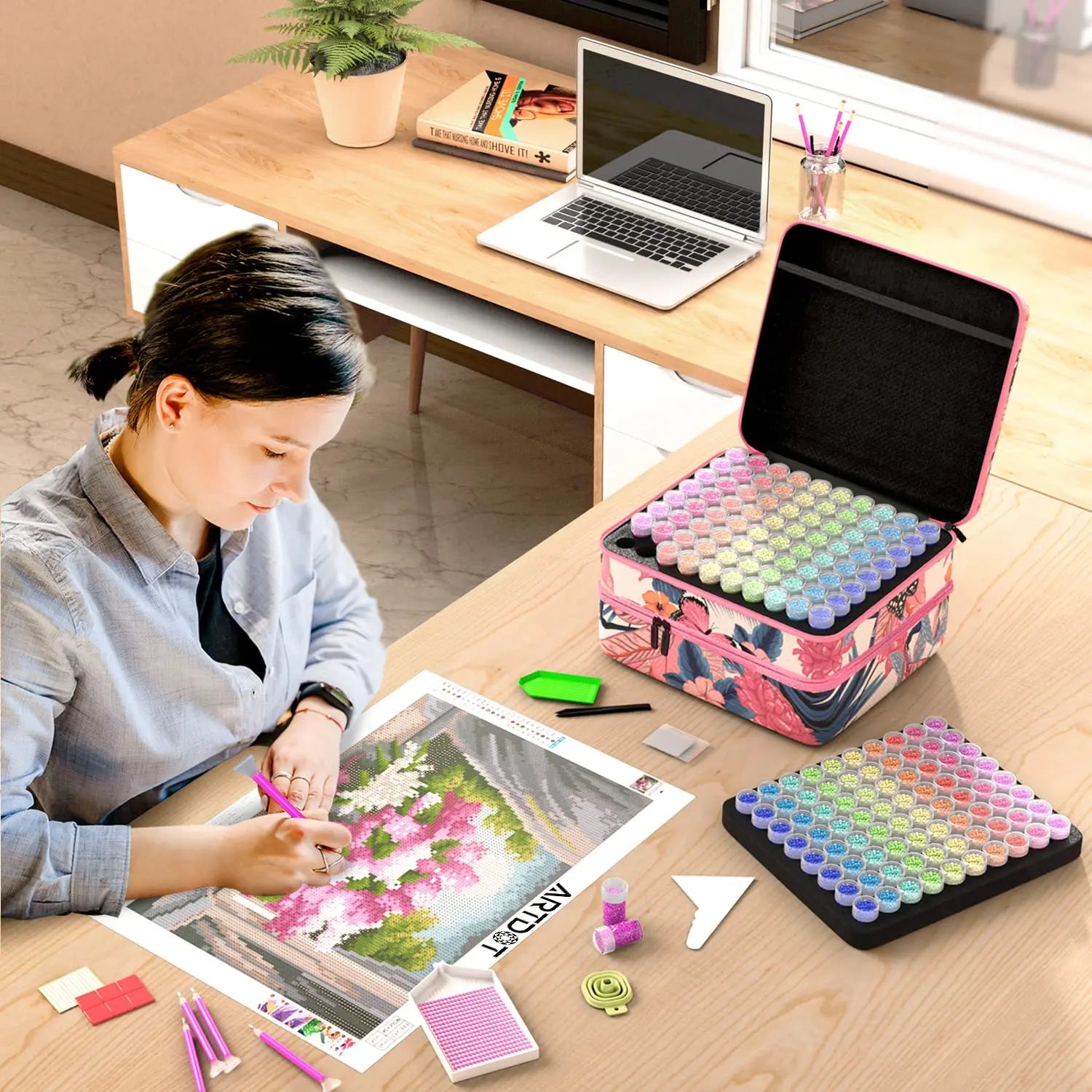  ARTDOT Diamond Painting Accessories for Diamond Art Kits, A4  Light Board and 30 Slots Diamond Painting Storage Containers